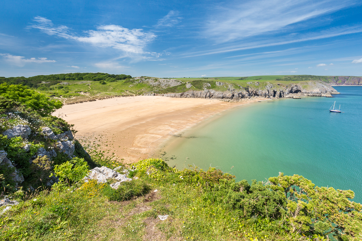 Barafundle Bay beach in the Pembrokeshire Coast National Park