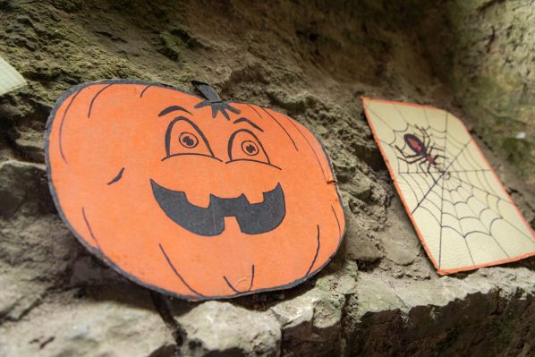 Halloween decorations at Carew Castle